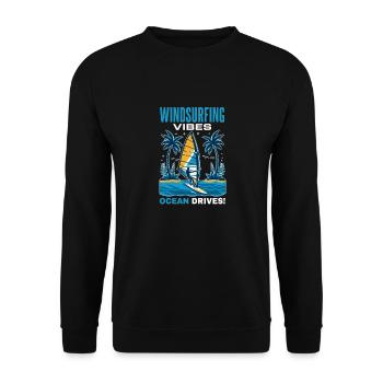 Windsurfing on the sea - Unisex Sweatshirt - black - Front - Alina (178cm) & Michal (187cm)