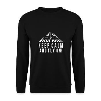 Landebahn Luftfahrt Piloten Spruch - Unisex Pullover - Schwarz - Vorne - Alina (178cm) & Michal (187cm)