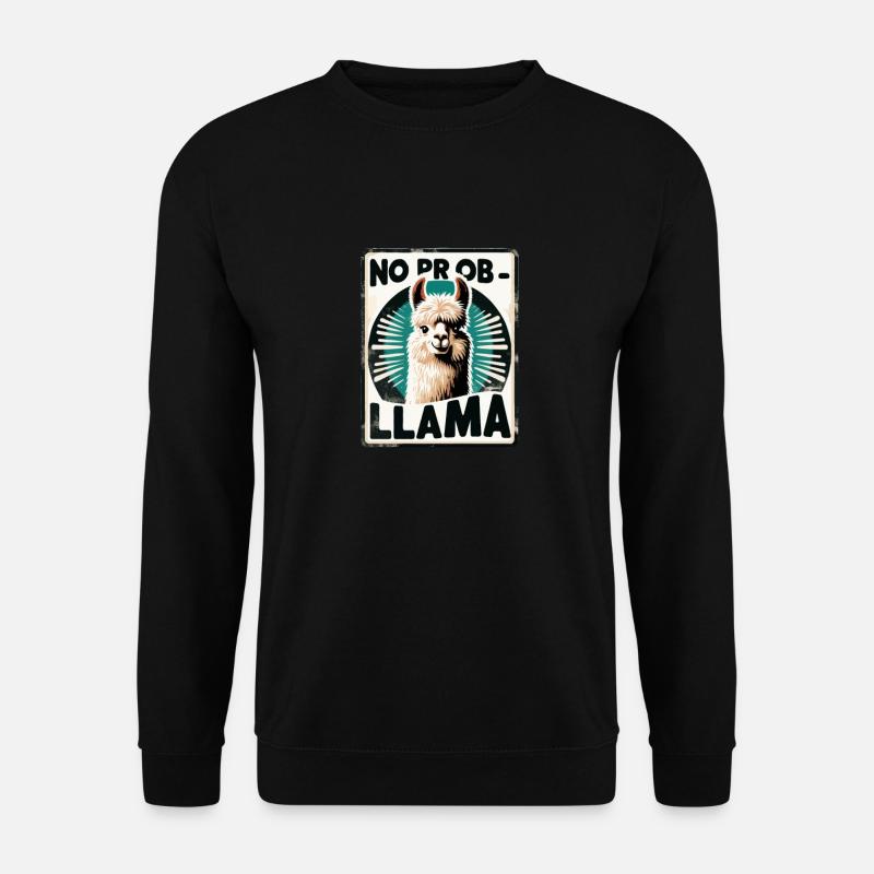 Alpaca Retro Llama - Unisex Sweatshirt - black