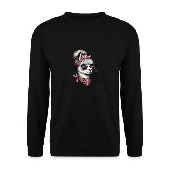 Alpaga Chic avec lunettes de soleil - Sweat-shirt Unisexe - noir - Devant - Alina (178cm) & Michal (187cm)