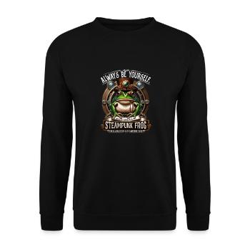 Kröte im Steampunk Kostüm - Unisex Pullover - Schwarz - Vorne - Alina (178cm) & Michal (187cm)