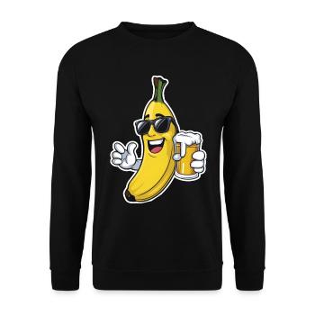 Banane Bier - Unisex Pullover - Schwarz - Vorne - Alina (178cm) & Michal (187cm)