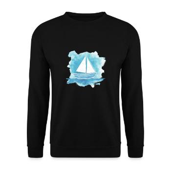Boat sails across the sea - Unisex Sweatshirt - black - Front - Alina (178cm) & Michal (187cm)