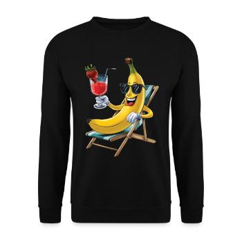 Banana - Unisex Pullover - Schwarz - Vorne - Alina (178cm) & Michal (187cm)