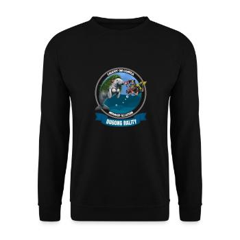 Dugong als Meerjungfrau verkleidet - Unisex Pullover - Schwarz - Vorne - Alina (178cm) & Michal (187cm)