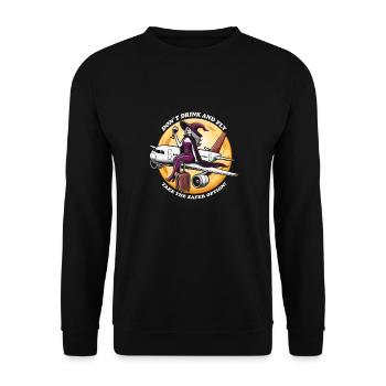 Travel and Halloween Theme with Witch and Wine - Unisex Sweatshirt - black - Front - Alina (178cm) & Michal (187cm)
