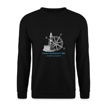 Crete Harbor Lighthouse Design - Unisex Sweatshirt - black - Front - Alina (178cm) & Michal (187cm)