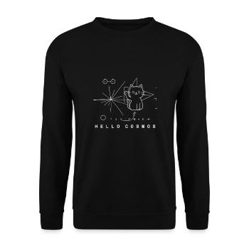 Retro Maneki Neko Plaque Space Art - Unisex Sweatshirt - black - Front - Alina (178cm) & Michal (187cm)