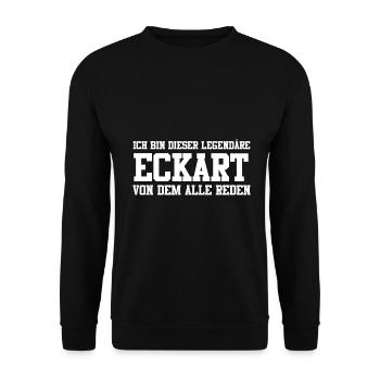 Eckart Name Design - Unisex Pullover - Schwarz - Vorne - Alina (178cm) & Michal (187cm)