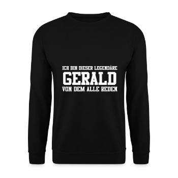 Gerald Name Design - Unisex Pullover - Schwarz - Vorne - Alina (178cm) & Michal (187cm)