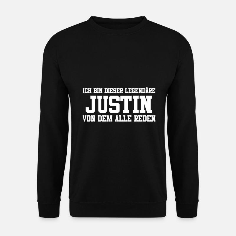 Justin Name Design - Unisex Pullover - Schwarz