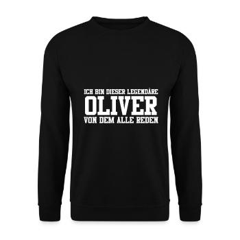 Oliver Name Design - Unisex Pullover - Schwarz - Vorne - Alina (178cm) & Michal (187cm)