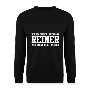 Reiner Name Design - Unisex Pullover - Schwarz - Vorne - Alina (178cm) & Michal (187cm)