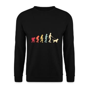 Feldspaniel Evolution Retro Vintage - Unisex Pullover - Schwarz - Vorne - Alina (178cm) & Michal (187cm)