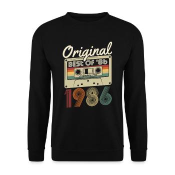 Original 1986 naissance naissance rétro anniversaire - Sweat-shirt Unisexe - noir - Devant - Alina (178cm) & Michal (187cm)