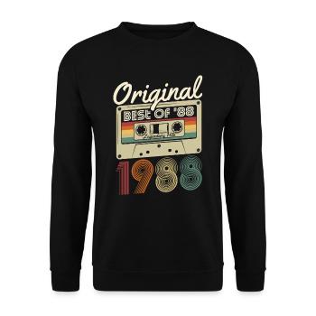 Original 1988 naissance naissance rétro anniversaire - Sweat-shirt Unisexe - noir - Devant - Alina (178cm) & Michal (187cm)