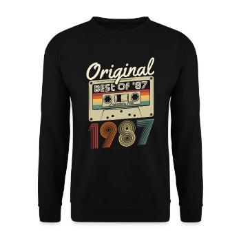 Original 1987 naissance naissance rétro anniversaire - Sweat-shirt Unisexe - noir - Devant - Alina (178cm) & Michal (187cm)