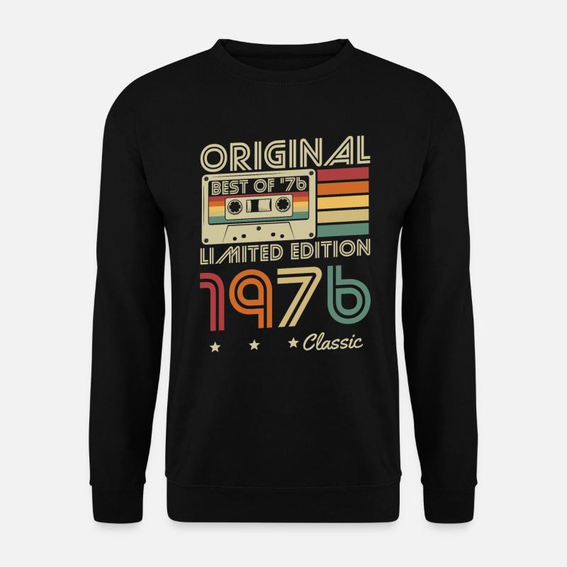 Original 1976 Jahrgang geboren Retro Geburtstag - Unisex Pullover - Schwarz