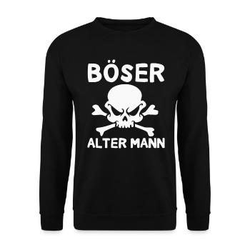 Böser Alter Mann Totenkopf Sarkasmus Rentner - Unisex Pullover - Schwarz - Vorne - Alina (178cm) & Michal (187cm)