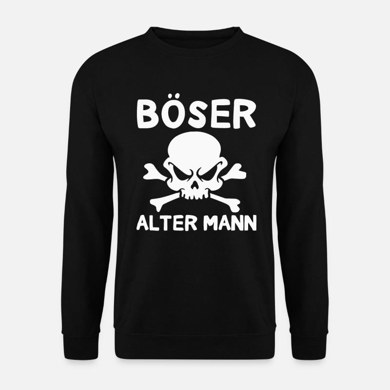 Böser Alter Mann Totenkopf Sarkasmus Rentner - Unisex Pullover - Schwarz