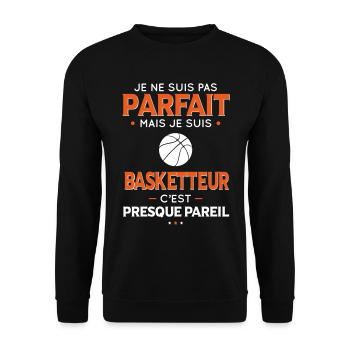 Je ne suis pas parfait mais je suis basketteur - Sweat-shirt Unisexe - noir - Devant - Alina (178cm) & Michal (187cm)