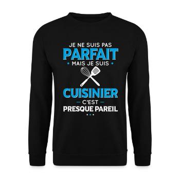 Je ne suis pas parfait mais je suis cuisinier - Sweat-shirt Unisexe - noir - Devant - Alina (178cm) & Michal (187cm)