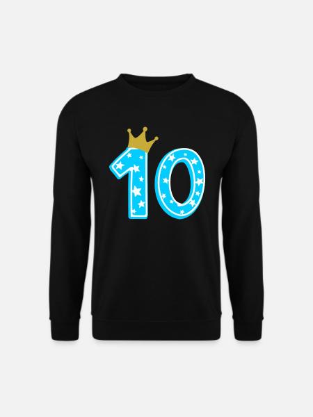 10 Krone 10. Geburtstag 10 Jahre - Unisex Pullover - Schwarz
