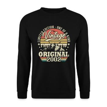 Vintage Original Geburtstag Geschenkidee 2002 - Unisex Pullover - Schwarz - Vorne - Alina (178cm) & Michal (187cm)