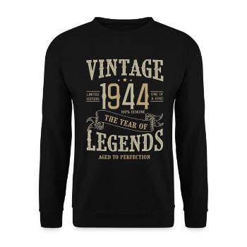1944 Vintage 1944 Birthday - Unisex Sweatshirt - black - Front - Alina (178cm) & Michal (187cm)