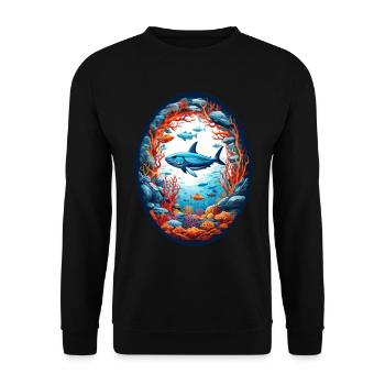 Marine Animals-Fish - Unisex Sweatshirt - black - Front - Alina (178cm) & Michal (187cm)