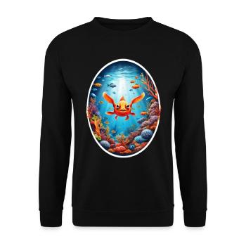 Marine Animals-Fish - Unisex Sweatshirt - black - Front - Alina (178cm) & Michal (187cm)