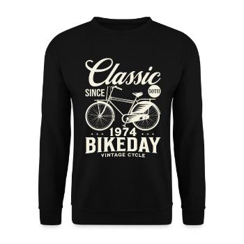 Bicycle Year 1974 Cyclist 50 Years Anniversary - Unisex Sweatshirt - black - Front - Alina (178cm) & Michal (187cm)