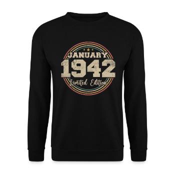 Les légendes sont nées en janvier 1942 - Sweat-shirt Unisexe - noir - Devant - Alina (178cm) & Michal (187cm)