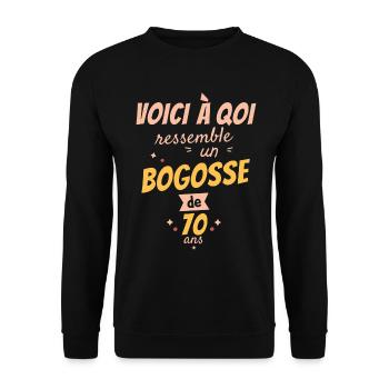 This is what a 70-year-old bogosse looks like - Unisex Sweatshirt - black - Front - Alina (178cm) & Michal (187cm)