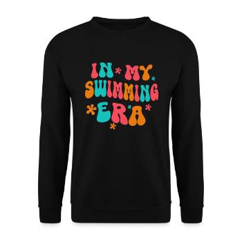 In meiner Schwimm-Ära - Schwimmen Schwimmen Schwimmbad - Unisex Pullover - Schwarz - Vorne - Alina (178cm) & Michal (187cm)