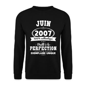 18th Birthday - June 2007 Perfection - Unisex Sweatshirt - black - Front - Alina (178cm) & Michal (187cm)