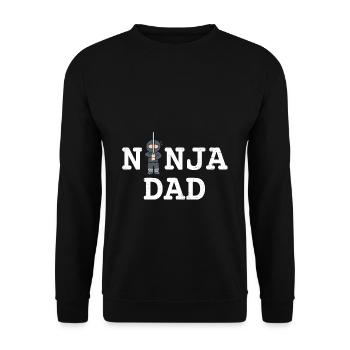 Ninja Dad - Unisex Pullover - Schwarz - Vorne - Alina (178cm) & Michal (187cm)