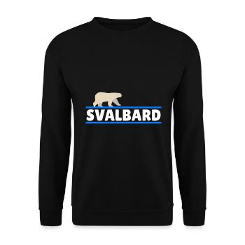 Svalbard Norwegen Berge Eisbären Polarlichter Eis - Unisex Pullover - Schwarz - Vorne - Alina (178cm) & Michal (187cm)