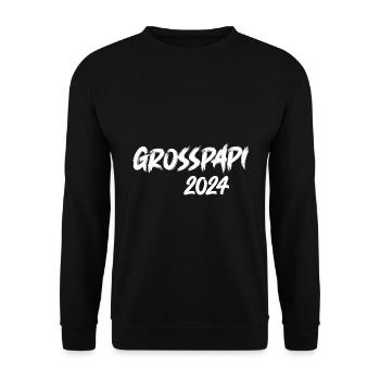 Grosspapi 2024 Befördert zum Grosspapi Opa Schweiz - Unisex Pullover - Schwarz - Vorne - Alina (178cm) & Michal (187cm)