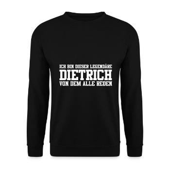 Dietrich Name Design - Unisex Pullover - Schwarz - Vorne - Alina (178cm) & Michal (187cm)