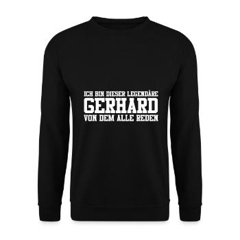 Gerhard Name Design - Unisex Pullover - Schwarz - Vorne - Alina (178cm) & Michal (187cm)