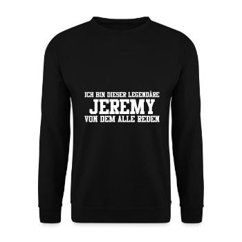 Jeremy Name Design - Unisex Pullover - Schwarz - Vorne - Alina (178cm) & Michal (187cm)