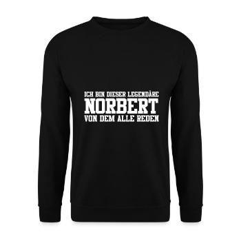 Norbert Name Design - Unisex Pullover - Schwarz - Vorne - Alina (178cm) & Michal (187cm)