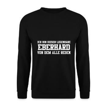 Eberhard Name Design - Unisex Pullover - Schwarz - Vorne - Alina (178cm) & Michal (187cm)