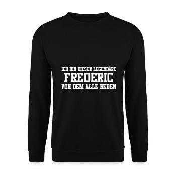 Frederic Name Design - Unisex Pullover - Schwarz - Vorne - Alina (178cm) & Michal (187cm)