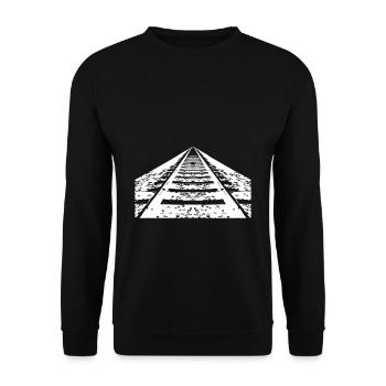 Train rails into the horizon - Unisex Sweatshirt - black - Front - Alina (178cm) & Michal (187cm)