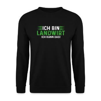 Ich bin Landwirt ich kann das - Unisex Pullover - Schwarz - Vorne - Alina (178cm) & Michal (187cm)