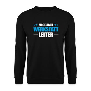 Modellbau Werkstatt Leiter - Unisex Pullover - Schwarz - Vorne - Alina (178cm) & Michal (187cm)