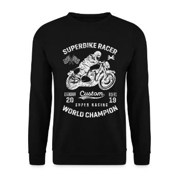 Motorcyclist motorcycle motorcycle racing biker - Unisex Sweatshirt - black - Front - Alina (178cm) & Michal (187cm)