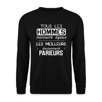 Parieur - Homme - Pari - Meilleur - Parier - Drôle - Sweat-shirt Unisexe - noir - Devant - Alina (178cm) & Michal (187cm)